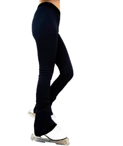 UniqGarb Ice Skating Pants for Girls Figure Skating Leggings for Women Polar Fleece UGSP2 CL Black