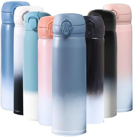 Stylish Vitality Thermal Insulated Flask - Stainless-Steel 304, ABS Double Lock Design Lid, Vacuum Seal, Leakproof, Double Walled, Hot & Cold, Tea, Coffee, Drinks, On-The-Go, Unisex, 350ml & 500ml