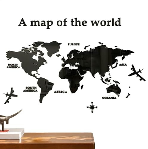 Mappe del mondo per decorazioni murali, decorazioni murali con mappa del mondo | Mappa del viaggio mondiale in acrilico fatto a mano - Mappe di attività educative, decorazione da parete di grandi dime