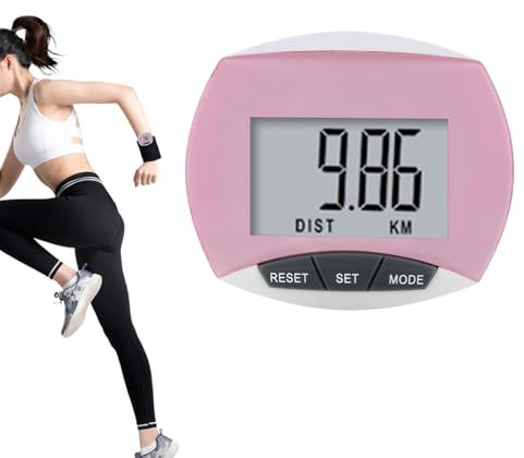 Pedometer,with Safety Non-slip Buckle Clip Step Counter,Mini Step Counter for Walking,Error Correction Step Tracker in Real Time,for Seniors Men Women and Children (Pink)