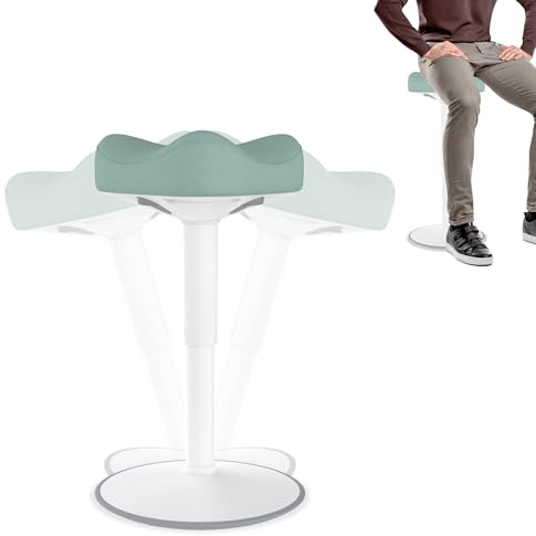 FIVMEN Taburete ergonómico de altura regulable de 47 a 65 cm, para el hogar y la oficina, color verde