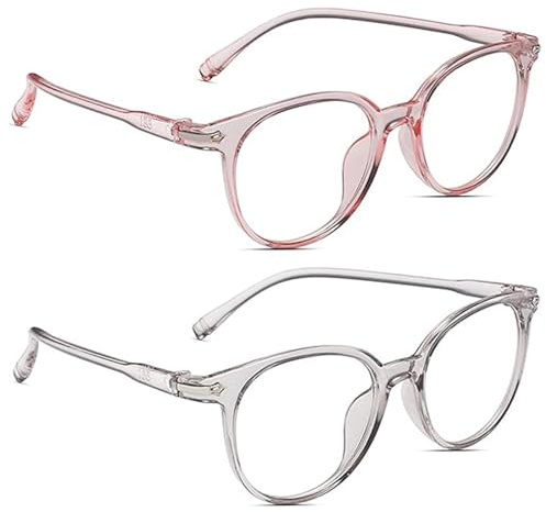 Nesthetics Kids Blue Light Blocking Glasses, 2 Pcs Kids Glasses, Clear Lens, Blue Light Blocking, Plastic Frame, Acrylic Lens, Unisex, Children
