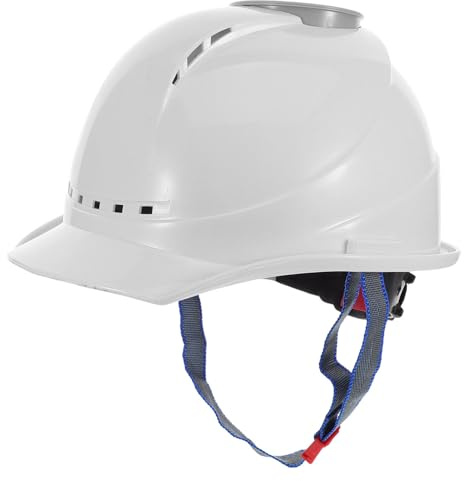 MOBUTOFU Casco da Costruzione Ventilatore USB Ricaricabile, Cappello Raffreddante Bianco in Plastico e Acciaio Inossidabile, Design Multifunzionale a V per L'estate e Lavori Domestici