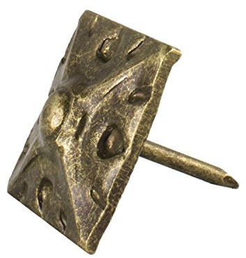 decotacks® Square Art Upholstery Nails/Tacks 5/8 x 5/8 (17MMx17MM) - 25 Pcs [Antique Copper, French Natural] (Antique Brass)