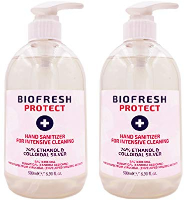 Bio 500ml Hand Sanítíser Cleansing Gel 74% Alc, EN14476 Certified - Kills 99% Germs Instantly, Pump Hand Wash Gel - UK Stock (2x 500ml) BF-sanit500-2x