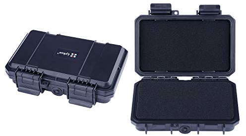 Lykus HC-1510 wasserabweisend Mini Koffer Trockenbox mit anpassbar Schaumstoff, Innengröße 15x8,5x3,7 cm, IP66 spritzwassergeschützt