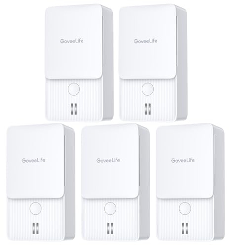 GoveeLife Water Leak Detectors 5 Pack, 100dB Adjustable Audio Alarm and Leak and Drip Alerts, Detector for Home, Bedrooms, Basement, Warehouse, Cabin/RV