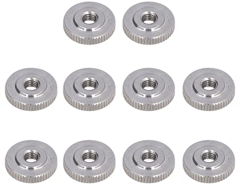 Tuercas de Pulgar Moleteadas de Acero Inoxidable, 10 Uds., Tuerca de Apriete Manual con Orificio Pasante de Cabeza Plana (M6)