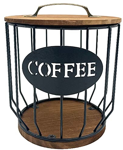 Comphic Cesta de Almacenamiento de CáPsulas de Café Huecas Soporte Organizador de CáPsulas de Café de Frutas para el Hogar Café Hotel Negro