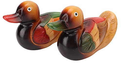 Tissting Ornamento di Anatra, Mandarino in Legno Statue di Anatra Statue Dipinte Intagliate a Mano Figure Dipinte Adorano Gli Uccelli Figurine Statue Uccello Statua Arte Regali di Nozze