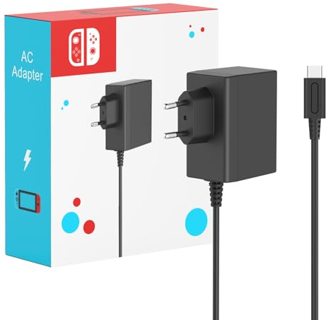 Caricatore per Nintendo Switch, 45W Caricabatterie Switch con Cavo 3M/10FT Carica Rapida per Switch Console/Switch Lite/Switch OLED/Switch Deck Dock/Switch Pro Controller, Supporto Modalità TV