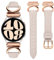 TOYOUTHS Lederarmband kompatibel mit Samsung Galaxy Watch 7/6/5/4/Active 2 40mm 44mm Damen, 20mm Schlank Elegant Dressy Armbänder mit C-förmiger Schnalle für Watch 6 Classic, Polarstern/Rose Gold