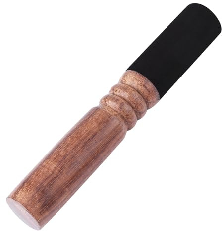 Mazo de Cuenco Tibetano, Golpeador de Madera para Meditación, Yoga, relajación. Cuenco con Sonido de Cuero Envuelto en Gamuza, Instrumentos Musicales de Buda para Canto Budista y