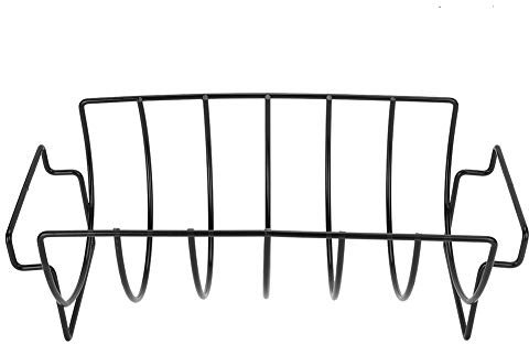 flexman Non Stick Rib Rack, Black Metal Grill Rack for Outdoor Grill, Steak Holders, Rib Rack for the Barbecue, Outdoor Grilling, Camping, Picnics