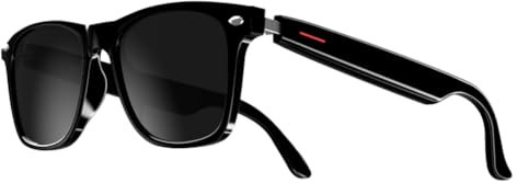 Swiixxer E13 Smart-Brille, Kabellose Bluetooth 5.0-Brille mit Kopfhörern, Freisprechen, Musik, Foto, Schwarz, C, PC + CTA + TR90 + Nylon, 1 Set
