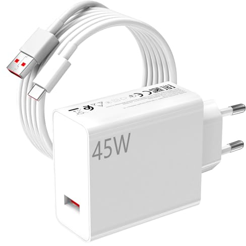 Laddare och USB C-kabel 45 W med USB C-kabel 2 m, för Xiaomi Redmi Note 14 Pro 5G turboladdare 6 A snabbladdningskabel typ C för Xiaomi Poco X7, M7, M6, Mi Pad 7, 6, 5, Redmi K80 Pro