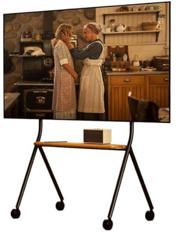 SaryEdge Chariot TV Mobile, Support TV Mobile sur roulettes, Chariot TV Mobile pour téléviseurs LCD LED de 42 à 75 Pouces, Support TV trépied avec Plateau pouvant(Noir-85 * 53 * 151cm