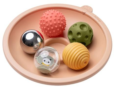 Taf Toys Tummy Time Play Tray with 5 Sensory Balls for Babies 3-6 Months - Interactive Baby Ball Toy - Enhances Motor Skills, Hand-Eye Coordination - Fun Toddler Ball Toys for Toddlers 1-3