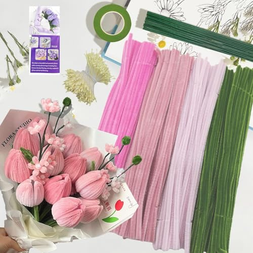 ROEOWENE 400 st piprensare för pyssel blommor rosa för gör-det-själv pysselset