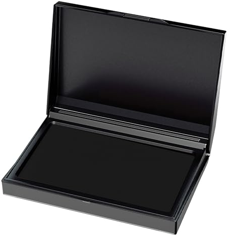 1 Ink Pad Black - Hand Stamp Pad for Daily Use at Home and Office, Durable Plastic Cover, Water-Based Ink, Size 10 x 7.5 cm, Ideal for Hand Stamping ﻿