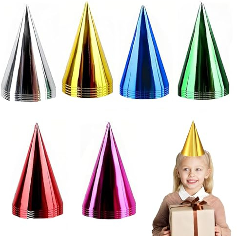 30 PCS Hats for Birthday Parties, Beautiful Multicolor Paper Party Hats for Kids Durable, Suitable for Boys and Girls' Birthday Parties and Celebrations