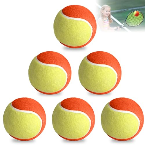 GBKDQQ 6 stycken tennisbollar: tennisboll nybörjare tennis träningsbollar barn steg 3 tennisbal övningsboll orange barnbollar för husdjur sport spel för barn och nybörjare
