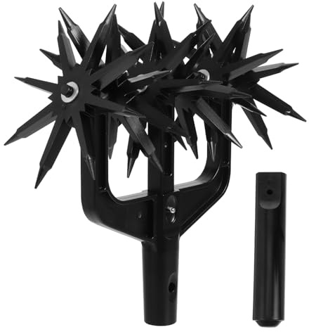 Homoyoyo Kit de Cultivateur Rotatif Manuel à Tête Unique, Outil de Jardinage Léger pour Ameublir et Aérer la Terre, Griffe Rotative pour Pelouse et Potager, Desserrement du Sol Facile