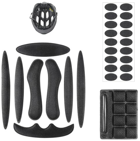 NiceNaiils Kit de 10 Almohadillas de Espuma para Casco, Forro del Casco Transpirable y Anticolisión, Almohadillas de Repuesto con Velcro para Cascos de Bicicleta y Moto