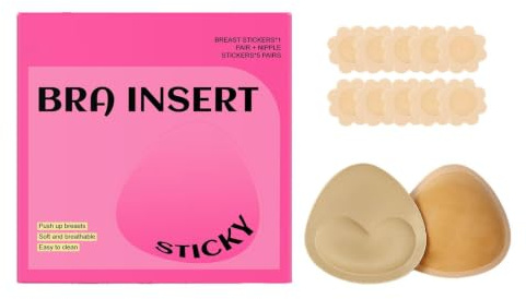Dubbelsidiga BH-inl ä Sticky - Axelbandslösa Kvinnor Stick On BH-inlä, självhäftande kuddar Tejp Bröstvårtor | Byst Inlä För Sport Simbaddräkt Bikini Bröllopsklänning