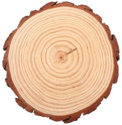 TEHAUX Losa de Madera Redonda para Jardín Exterior, Piedras de Paso Seguras y Versátiles, Diseño Natural Beige para Caminos y Patios Decorativos