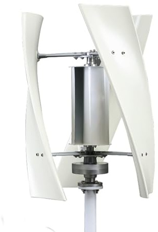 Högeffektiv 6 000 W vertikal vindkraftverk, 12 V/24 V, 3 blad, vit för hem och trädgård