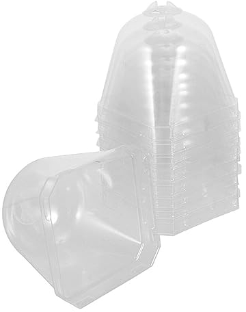 Cabilock 10Pcs Flower Pot Seedling Cover Transparent Garden Cloche Dome Mini Plants Adjustable Vent Plant Protector for Indoor and Outdoor Gardening