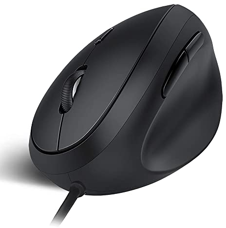 shoplease Wired Ergonomic Mouse, Optical Vertical Mouse with 3 Adjustable DPI 800/1200/1600, 6 Buttons USB Computer Mouse for PC and Laptop
