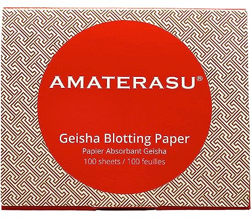 Blotting Paper - Ultra Oil Absorbing Geisha Face Blotting Paper for a Matte Finish - Blotting Paper Sheets from Abaca Leaves - Unclogs Pores & Sets Makeup - 100 Blotting Paper Face Sheets, Amaterasu
