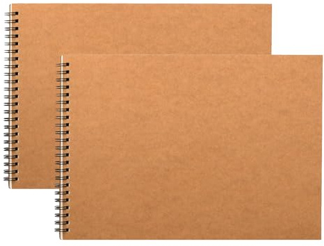 2Pack Sketchbook A3 Landscape Spiral Bound A3 Sketchbook 60 Pages of 160gsm Cartridge Paper - Hardback (A3-2Pack)