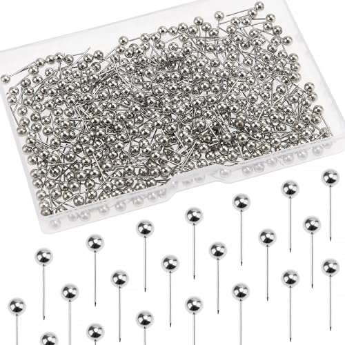 YIXISI 500 Pezzi Mappa Tacks, Puntina Decorativa, Plastica Puntine Rotondo, Puntine da Disegno Colorata, per Marcatura Bacheca, Tessuto, Sughero, Cartone, Feltro, Argento