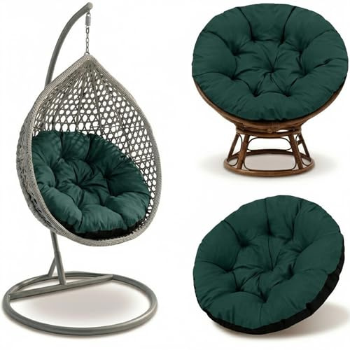 Amazinggirl Cuscini rotondi per sedia rattan e poltrona sospesa 110 cm - Cuscino poltrone da giardino sedie per dondolo rotondo enterno e interno Verde Ombra B