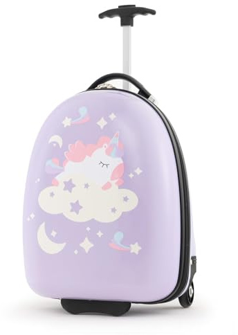 FANTASK Kinderkoffer, Kindertrolley mit 2-stufigem Teleskopgriff, Kinder Handgepäck Reisegepäck Hartschalenkoffer für Jungen & Mädchen