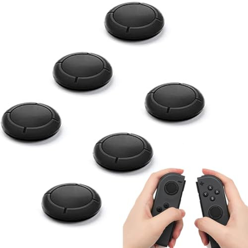 GHPKOTW 6 Pièces Capuchon De Rechange Pour Contrôleur Joystick Caps, Thumbsticks Proteg, Couvertures De Poignée Noire De Contrôleur, Accessoires De Protection De Joystick En Silicone (Noir)