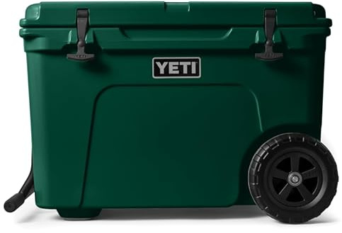 YETI Tundra Haul Wheeled Cool Box, Insulated Hard Cooler, Black Forest Green