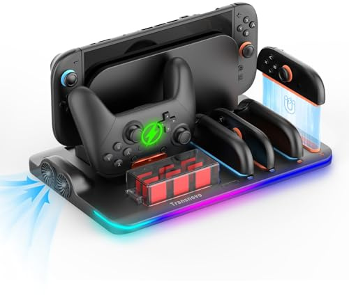 Ventola di raffreddamento Pro Controller e Joycons Charger per Switch 2 (2025), Cool Down Joy Con Charging Dock Accessori per Switch2, raffredda per migliorare le prestazioni e prolungare la durata