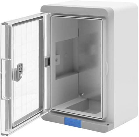 BOXEXPERT® Schaltschrank außen absolut wasserdicht bis 1m Tiefe [ABS Kunststoff IP67 Gehäuse Sichttür] grau (Serie Fleet Pro) 300x200x130mm | Verteilerkasten außen | Industriegehäuse | Leergehäuse