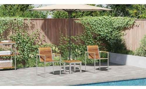 Outdoor Furniture-Outdoor Seating -Sun Lounger 3 pcs Brown 200 x 60 x 88cm Solid Teak wood