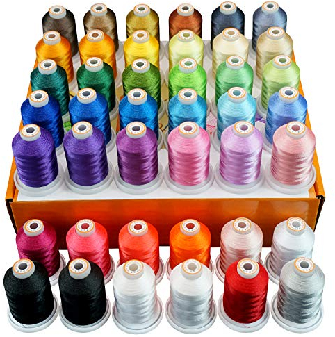 New brothread 42 Spulen 1000M (1100Y) Polyester Maschinen Stickgarn für professionelle Stickereien Enthusiasten und Anfänger