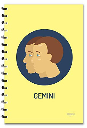 ESCAPER Gemini Designer Zodiac Diary | Ruled - A5 Size - 8.5 x 5.5 inches Zodiac Sign Diary | Zodiac Notebook | Astrology Diary | Horoscope Diary | Diary 2023 | Diary for Gift