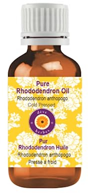 Deve Herbes Rhododendron Oil (Rhododendron anthopogo) | Cold Pressed | Pure | Natural | Undiluted | For Diluting Essential oils | For Skin & Massage | Non-Sticky| Lightweight| Unisex | 10ml (0.33 oz)