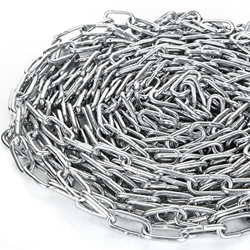 Catena in acciaio inox da 8 metri, catena resistente da 3 mm, catena a maglie in metallo zincato spessa catena in acciaio inossidabile per sicurezza bici, cancello di recinzione, porte del garage