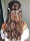Ushiny Blumen Braut Hochzeits Haarranke silberne Perle langes Stirnband Blatt Stylist Haarschmuck für Frauen und Mädchen