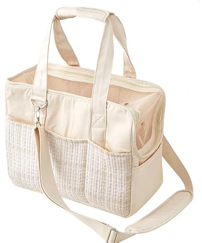 Borsa Trasportino per Cani e Gatti fino a 5 kg – Borsa a Tracolla Traspirante Portatile Pieghevole Apertura Superiore, Trasportino Viaggio Elegante per Trasporto Animali Domestici, Airline Approvata