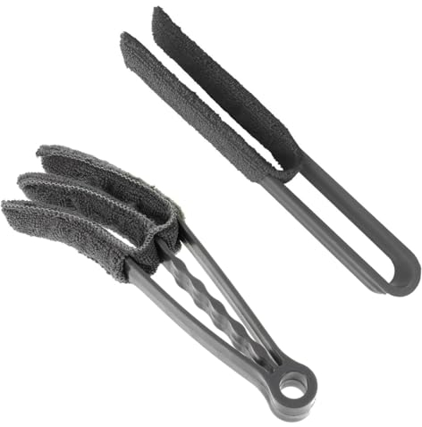 YHIJSR 2 Piezas Limpiador de Persianas, Cepillo de Tela de Microfibra Cepillo de Limpieza de Ventanas para Persianas Aire Acondicionado Radiadores Limpiador de Radiadores Persianas